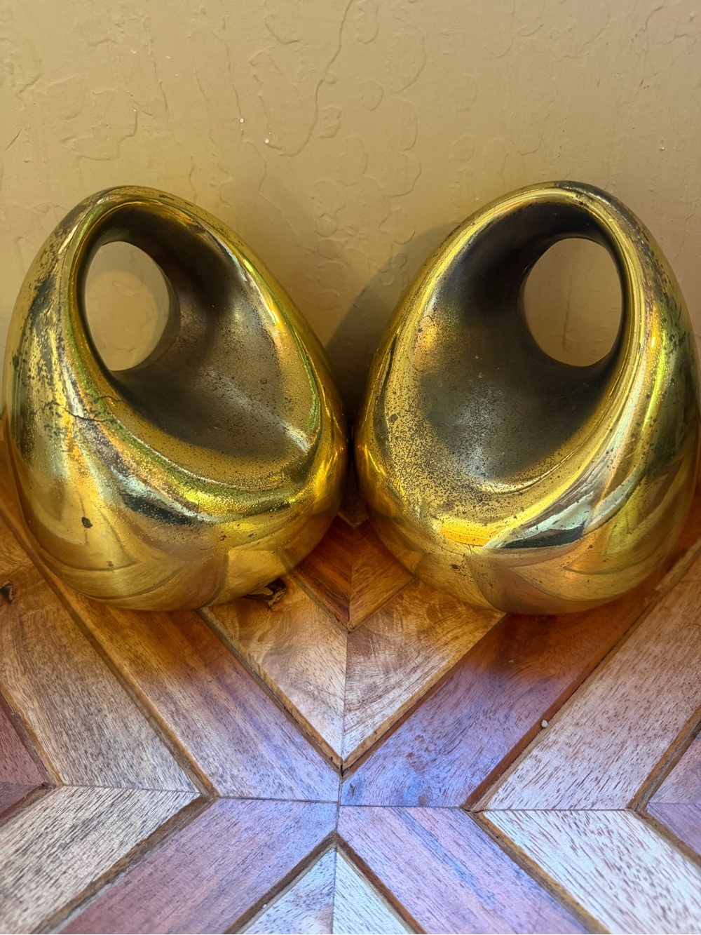 Pair of Ben Seibel Brass Plated Orb Bookends Marked, 1950s - Picture 2 of 15